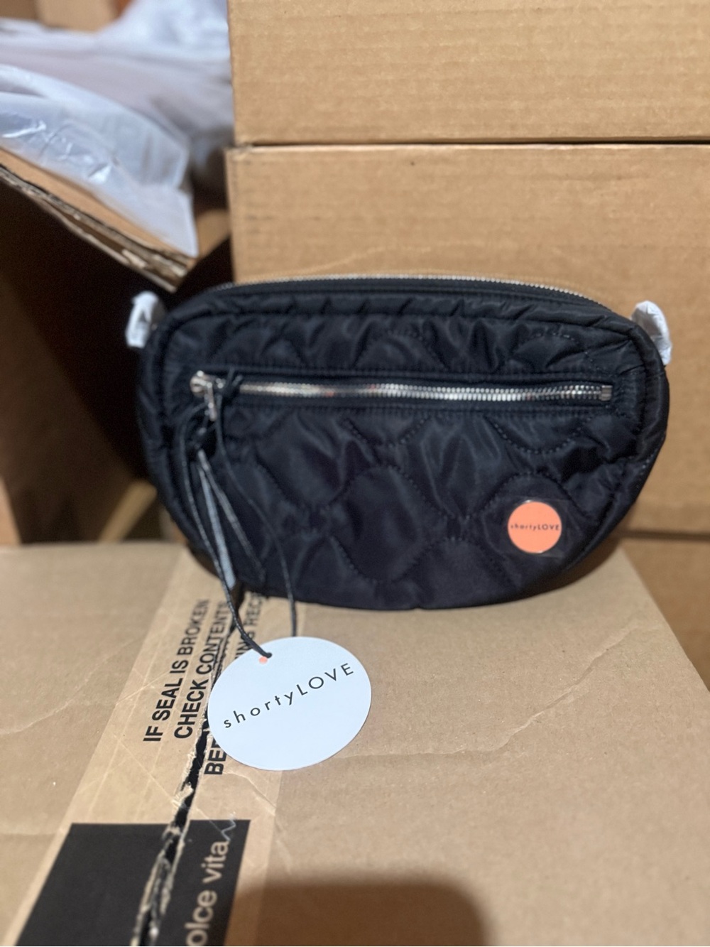 NWT Shorty Love Small Cruiser Quilted Crossbody - Black